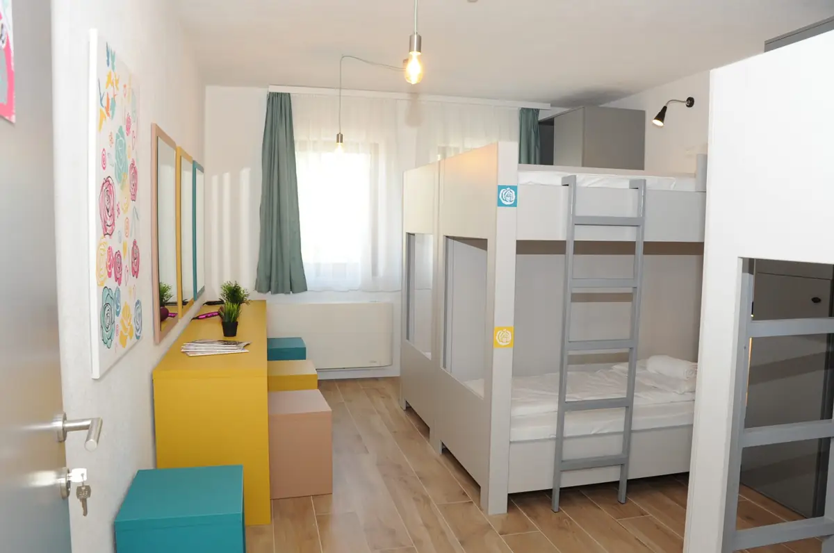 The Ruže female-only dorm with its yellow dressing table